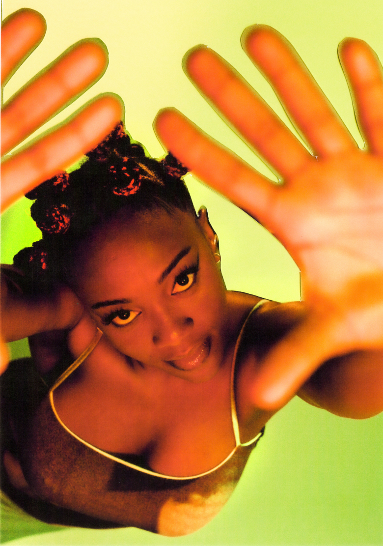 Image of African American woman on a yellow background