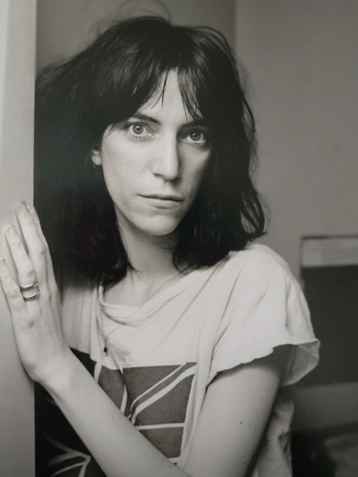 Black and white image of musician Patti Smith. 